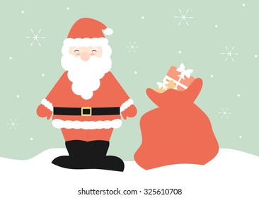 cute santa claus cartoon vector illustration for christmas holidays