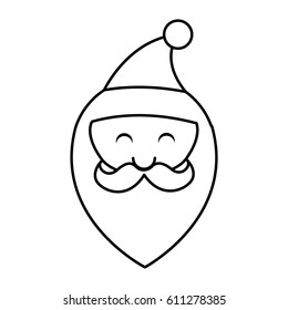 cute santa claus character head vector illustration design