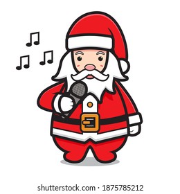 cute santa claus character singing