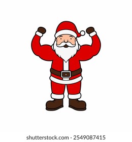 Cute Santa Claus character sticker vector for christmas holiday celebration