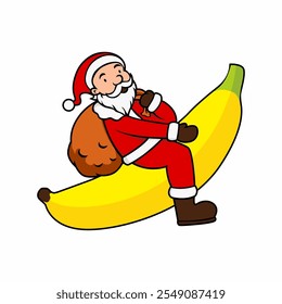 Cute Santa Claus character sticker vector for christmas holiday celebration