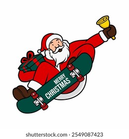 Cute Santa Claus character sticker vector for christmas holiday celebration