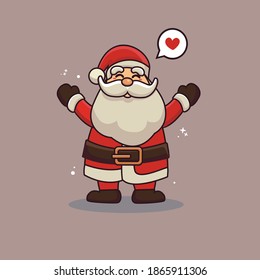 cute santa claus character. its suitable for your project design, poster, post card with theme of christmast.