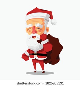 cute santa claus character vector, adorable santa clipart.