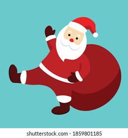 Cute santa claus ilustración vectorial de caracteres.Para tarjetas de Navidad, banners, etiquetas y etiquetas.