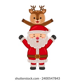 ilustración vectorial del carácter de santa claus lindo