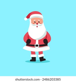 cute santa claus character vector for christmas elements, clipart and sticker