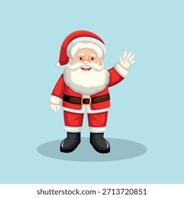 Ilustración vectorial linda del carácter de Santa Claus para los diseños de las vacaciones de las Navidades, las tarjetas de felicitación, las celebraciones invernales, y el uso festivo de la decoración.