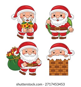 süßer Weihnachtsmann, Zeichen, Vektorgrafik