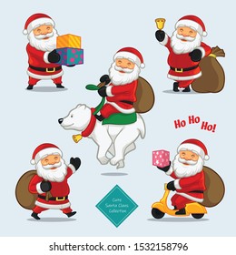 Cute Santa claus characters collection 