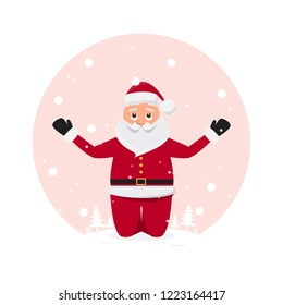 cute santa claus characters in different emotions. Funny cartoon for christmas day and new year. vector illustration   