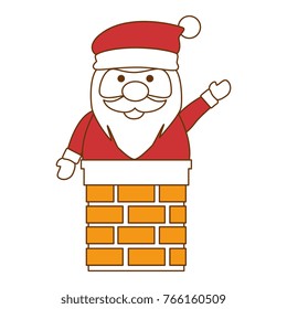 cute santa claus in chimney