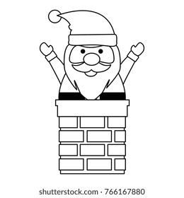 cute santa claus in chimney