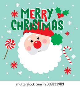 Cute Santa Claus For Christmas Card or Bag design