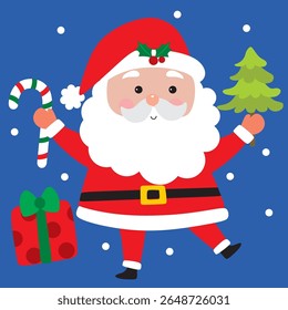 Cute Santa Claus For Christmas Card or Bag design
