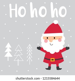 Cute Santa Claus, Christmas character, vector illustration