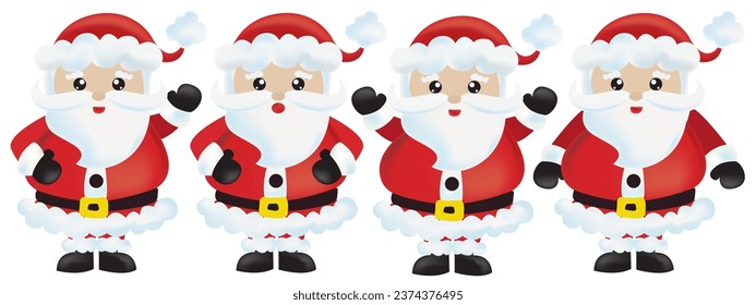cute santa claus christmas character baby santa vector illustration