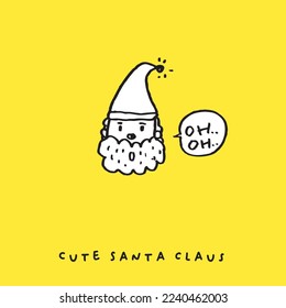 Cute Santa claus in christmas day,Winter vector seamless pattern with cute Santa claus and Christmas decorations, Santa claus for vector illustration for t-shirt ,card, poster design for kid