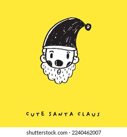 Cute Santa claus in christmas day,Winter vector seamless pattern with cute Santa claus and Christmas decorations, Santa claus for vector illustration for t-shirt ,card, poster design for kid