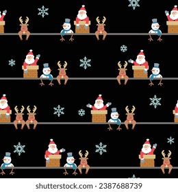 Cute Santa Claus and Christmas image pattern,