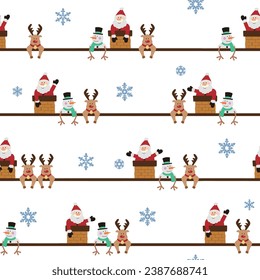 Cute Santa Claus and Christmas image pattern,