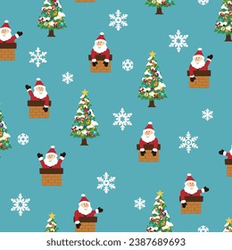 Cute Santa Claus and Christmas image pattern,