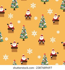 Cute Santa Claus and Christmas image pattern,