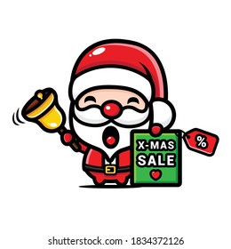 cute santa claus with christmas promo