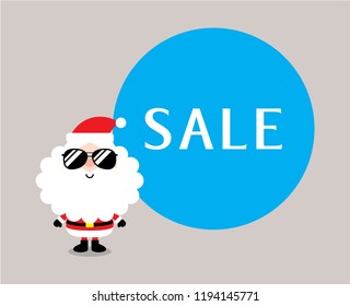 cute santa claus christmas sale vector