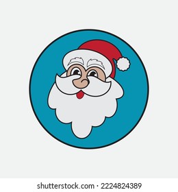 cute santa claus christmas simple design white beard cheerful