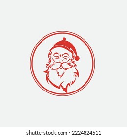 cute santa claus christmas simple design white beard cheerful