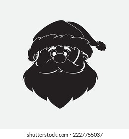 cute santa claus christmas simple design white beard cheerful