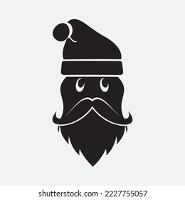 cute santa claus christmas simple design white beard cheerful