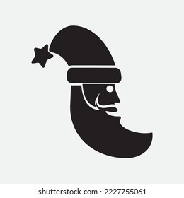 cute santa claus christmas simple design white beard cheerful