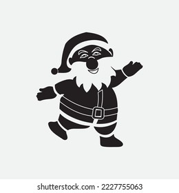 cute santa claus christmas simple design white beard cheerful