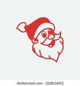 cute santa claus christmas simple design white beard cheerful