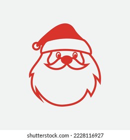cute santa claus christmas simple design white beard cheerful
