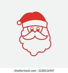 cute santa claus christmas simple design white beard cheerful