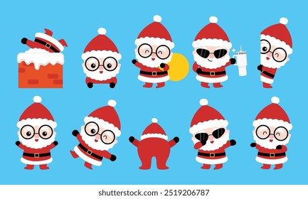 Cute Santa Claus clip art collection