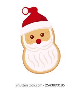 Linda Ilustración vectorial de galletas de Santa Claus. 