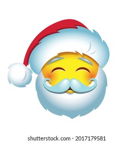 Cute Santa Claus emoticon, emoji - vector illustration
