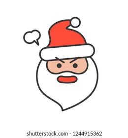 Cute Santa Claus emoticon, filled outline design vector illustration