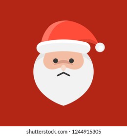 Cute Santa Claus emoticon, flat design vector illustration