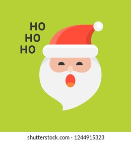 Cute Santa Claus emoticon, flat design vector illustration