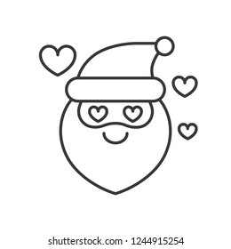 Cute Santa Claus emoticon, line design vector illustration