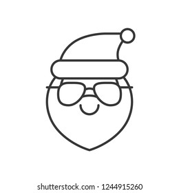 Cute Santa Claus emoticon, line design vector illustration