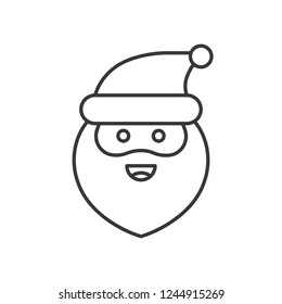 Cute Santa Claus emoticon, line design vector illustration