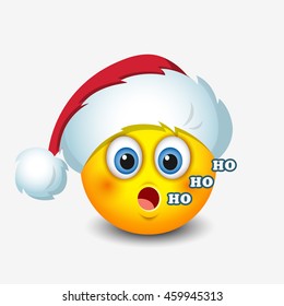 Cute Santa Claus emoticon, smiley, emoji - vector illustration

