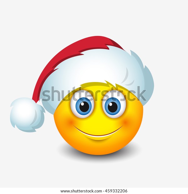 Cute Santa Claus Emoticon Smiley Emoji Stock Vector (Royalty Free ...