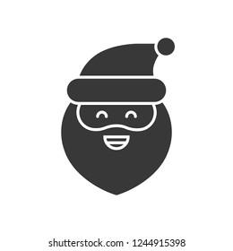 Cute Santa Claus emoticon, solid design vector illustration